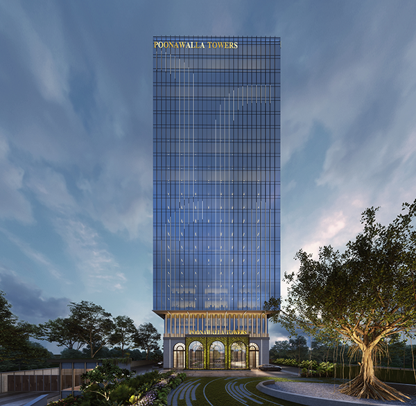 Full tower view of Poonawalla Towers in Pune